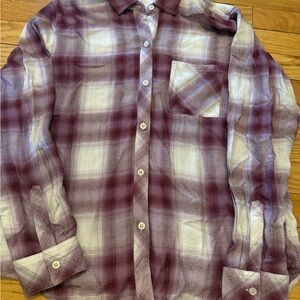 Rails Purple and White Plaid Button Down Shirt